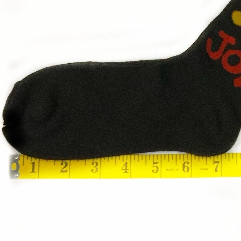 Christmas Holiday Crew Socks Holly Joy Black Red Multicolor 9-11 Sock Size NEW